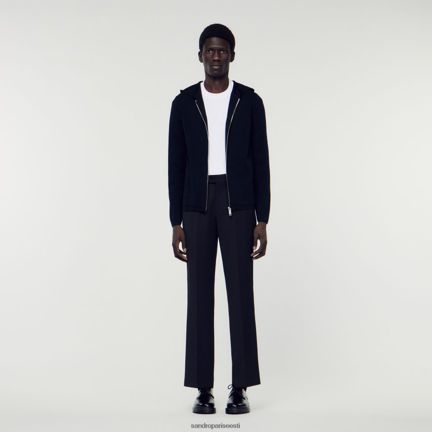 Sandro Paris kehakate mehed lukuga kardigan kapuutsiga BN4RF672 must