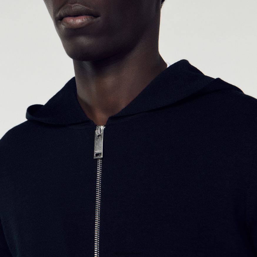 Sandro Paris kehakate mehed lukuga kardigan kapuutsiga BN4RF672 must