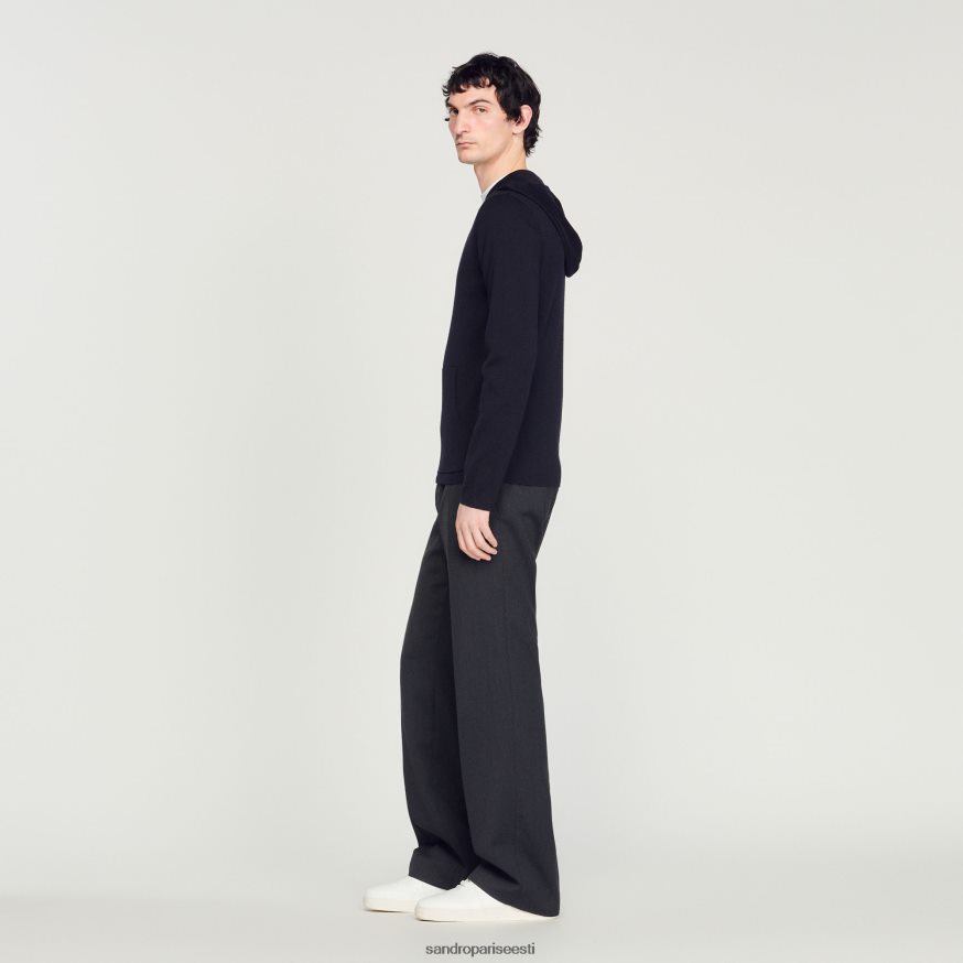 Sandro Paris kehakate mehed lukuga kardigan kapuutsiga BN4RF673 mereväe sinine