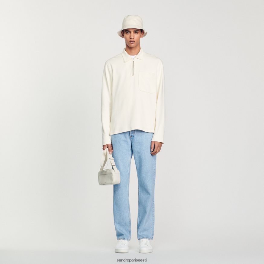 Sandro Paris kehakate mehed lukuga polosärk BN4RF582 ekru