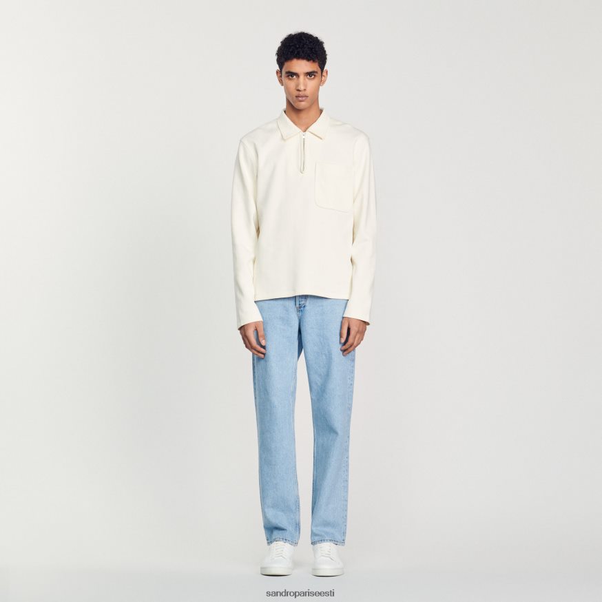 Sandro Paris kehakate mehed lukuga polosärk BN4RF582 ekru