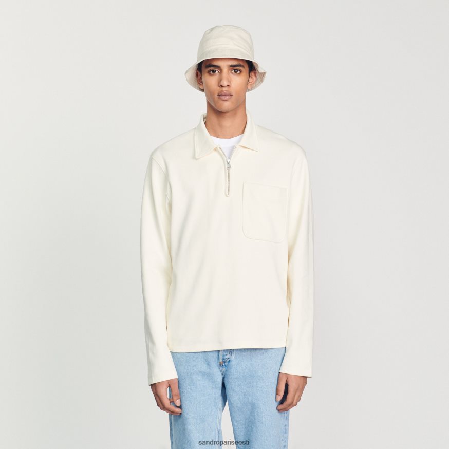 Sandro Paris kehakate mehed lukuga polosärk BN4RF582 ekru