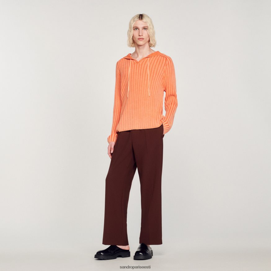 Sandro Paris kehakate mehed pleekinud kootud kapuuts BN4RF775 oranž