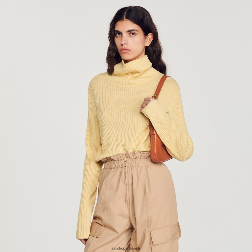 Sandro Paris kehakate mehed rullikaelusega kampsun BN4RF618 kollane