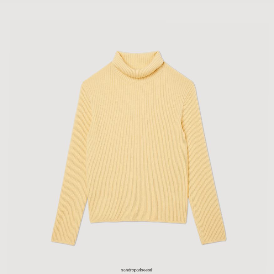 Sandro Paris kehakate mehed rullikaelusega kampsun BN4RF618 kollane