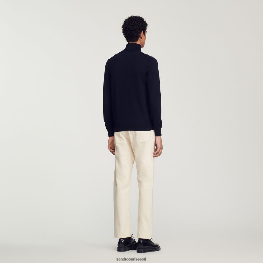 Sandro Paris kehakate mehed rullikaelusega villane kampsun BN4RF675 mereväe sinine