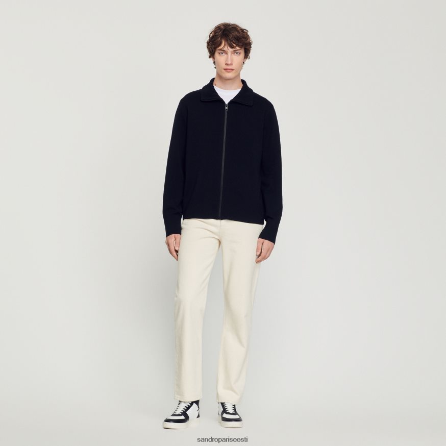 Sandro Paris kehakate mehed tõmblukuga villane kardigan BN4RF667 must