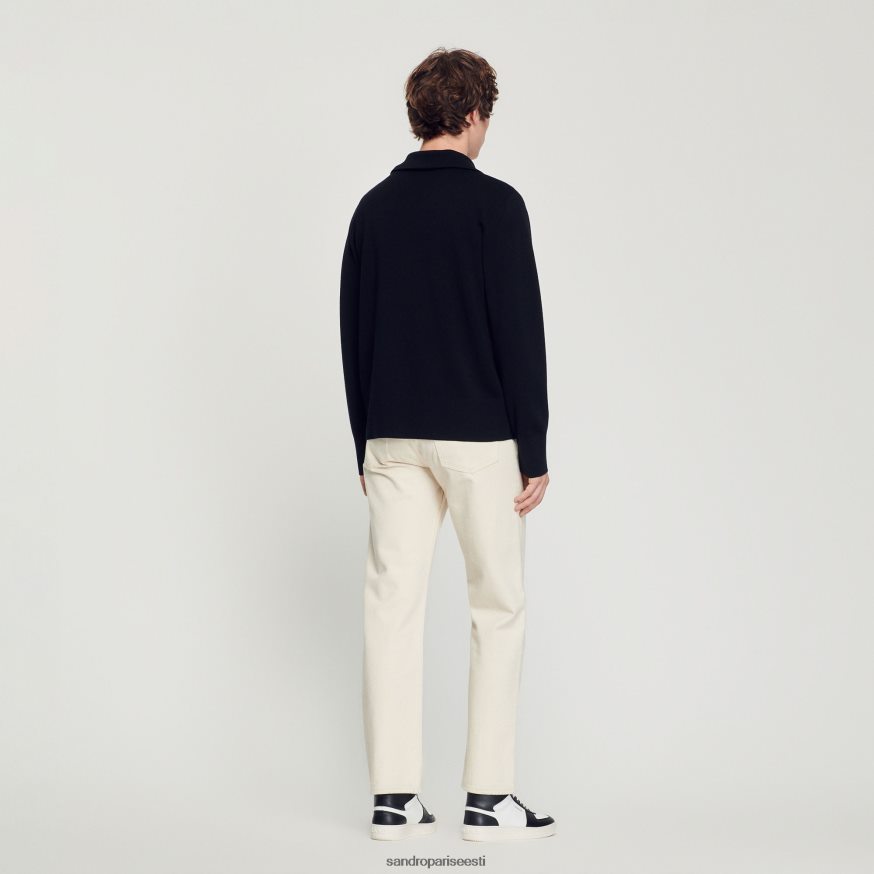 Sandro Paris kehakate mehed tõmblukuga villane kardigan BN4RF667 must