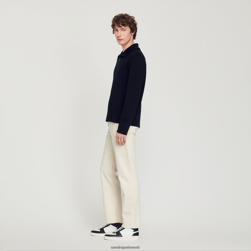 Sandro Paris kehakate mehed tõmblukuga villane kardigan BN4RF667 must