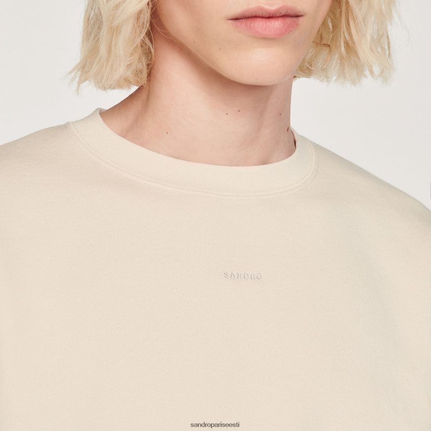 Sandro Paris kehakate mehed tikitud fliisist dressipluus BN4RF757 greige