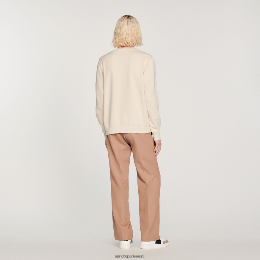 Sandro Paris kehakate mehed tikitud fliisist dressipluus BN4RF757 greige