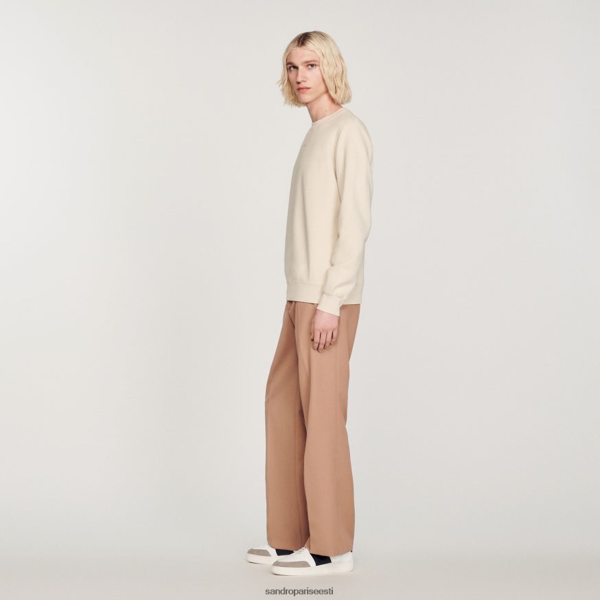 Sandro Paris kehakate mehed tikitud fliisist dressipluus BN4RF757 greige