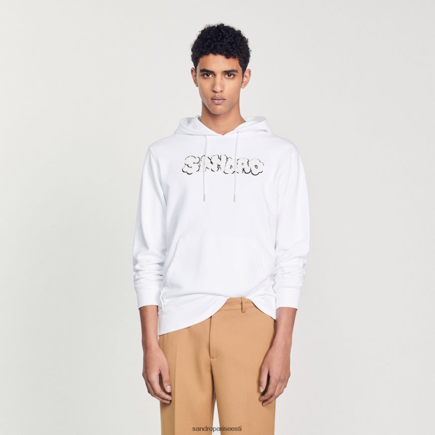 Sandro Paris kehakate mehed tikitud kapuuts BN4RF801 valge