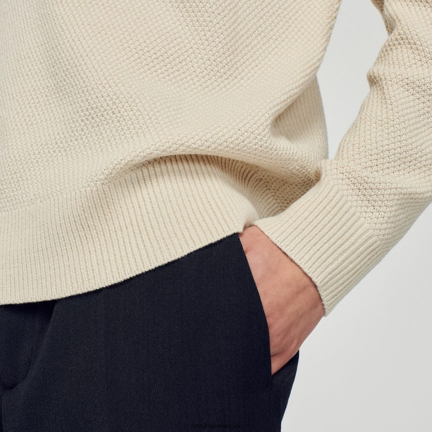 Sandro Paris kehakate mehed villane kampsun BN4RF688 ekru