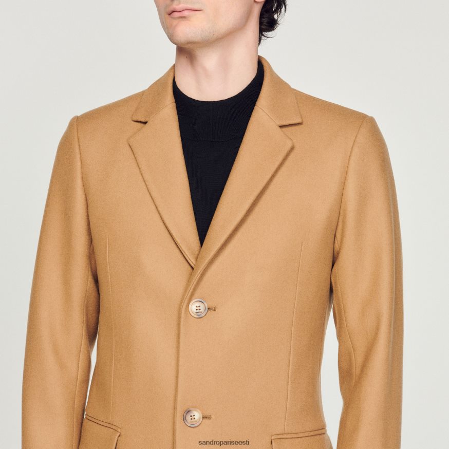 Sandro Paris kehakate mehed villane mantel BN4RF607 beež