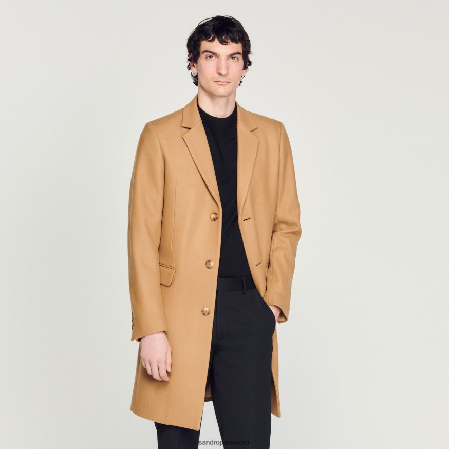 Sandro Paris kehakate mehed villane mantel BN4RF607 beež