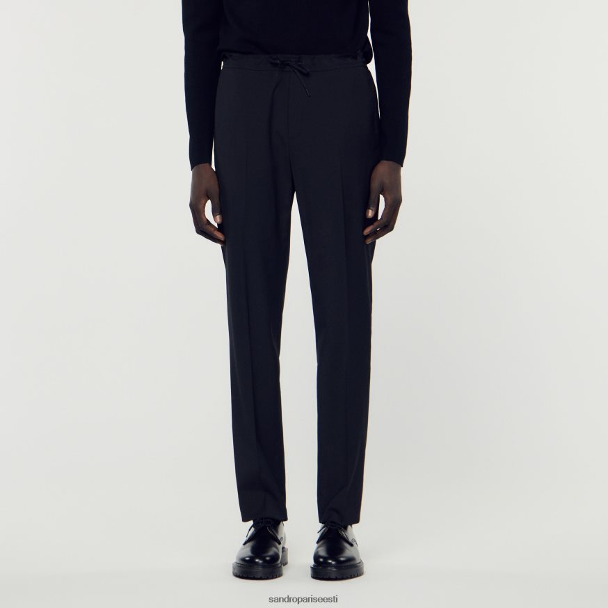 Sandro Paris kehakate mehed elastse vöökohaga püksid BN4RF656 must