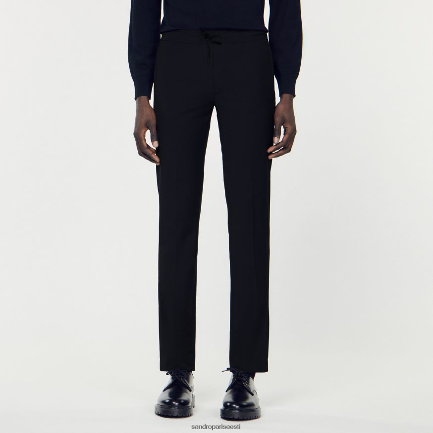 Sandro Paris kehakate mehed elastse vöökohaga püksid BN4RF657 mereväe sinine