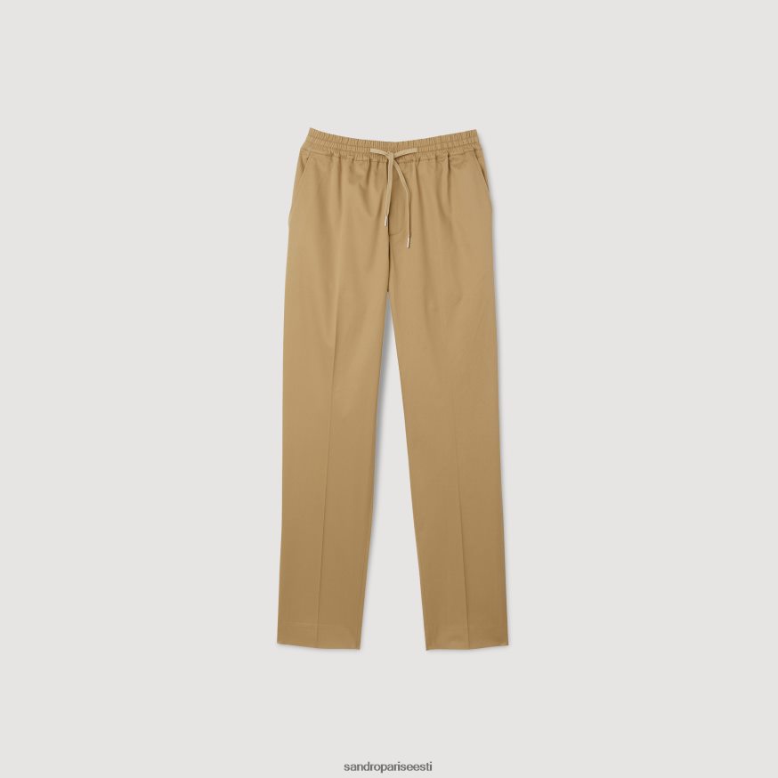 Sandro Paris kehakate mehed elastsed sirge säärega püksid BN4RF761 beež