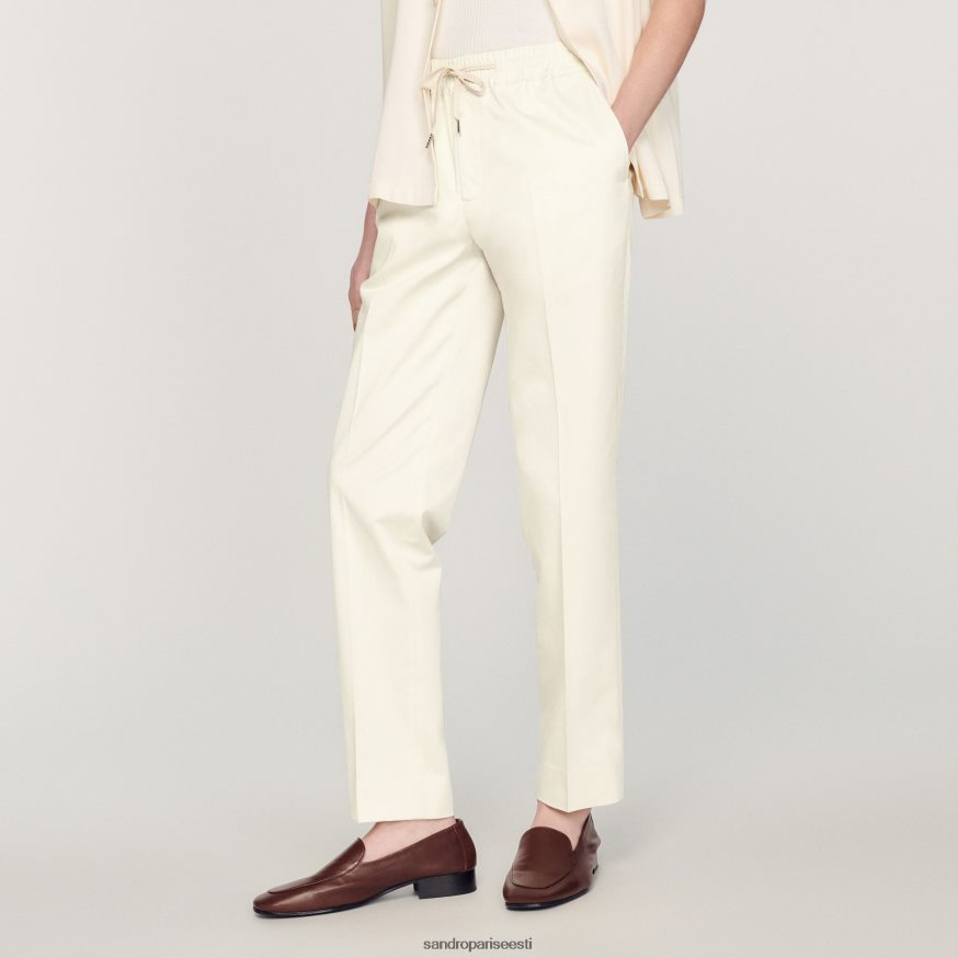 Sandro Paris kehakate mehed elastsed sirge säärega püksid BN4RF777 ekru