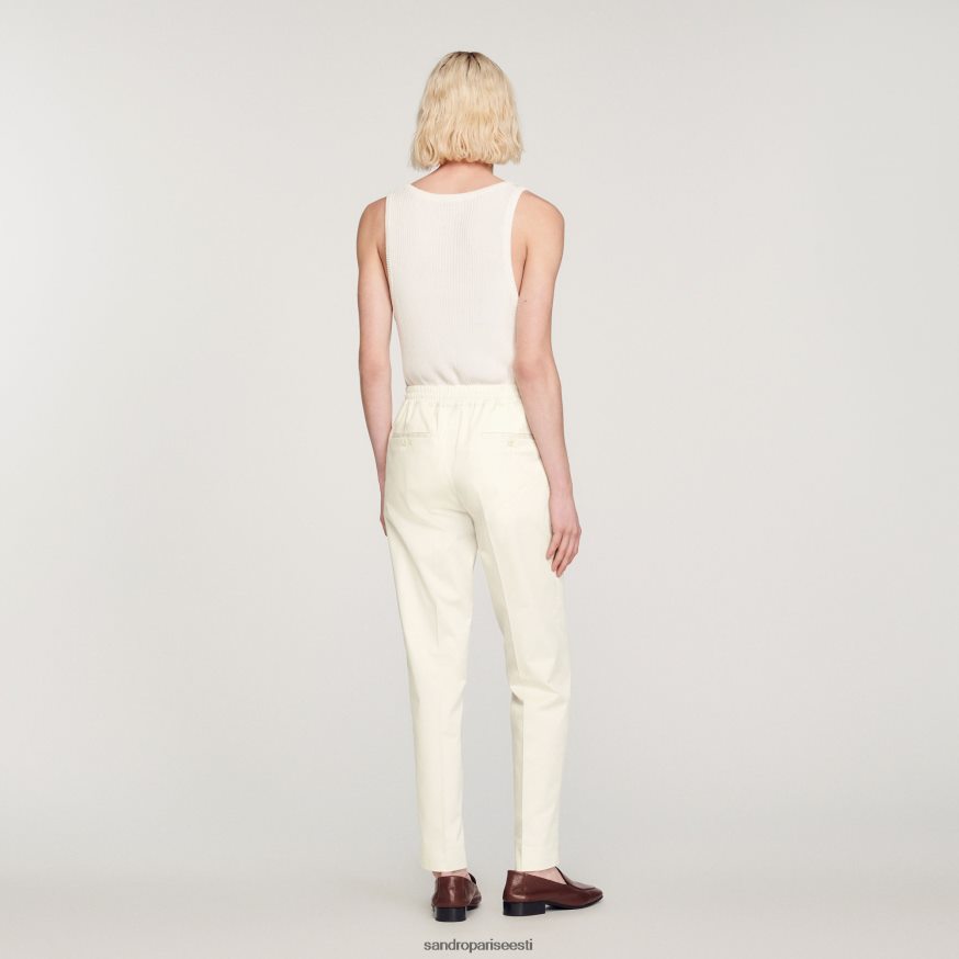 Sandro Paris kehakate mehed elastsed sirge säärega püksid BN4RF777 ekru