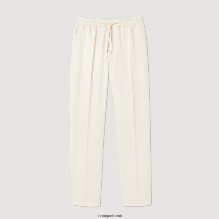 Sandro Paris kehakate mehed elastsed sirge säärega püksid BN4RF777 ekru