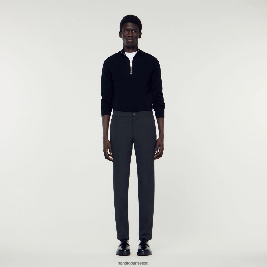 Sandro Paris kehakate mehed jersey püksid BN4RF823 süsihall