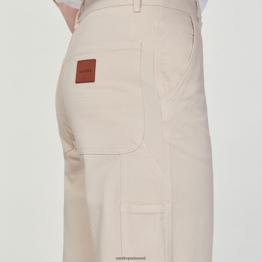 Sandro Paris kehakate mehed puusepa püksid BN4RF760 ekru