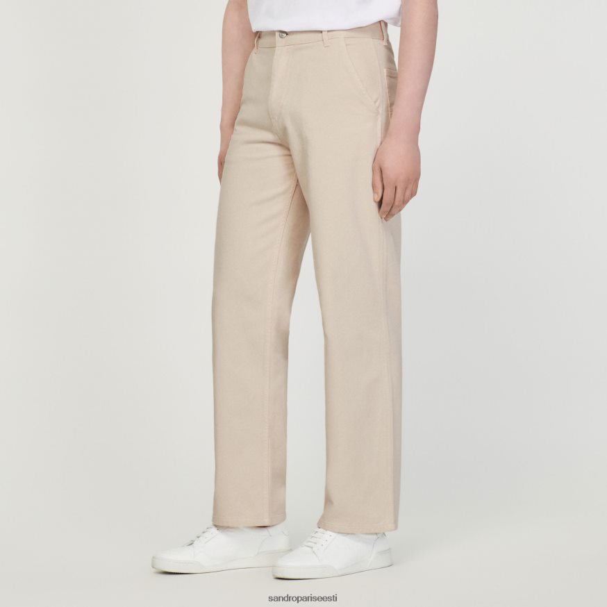 Sandro Paris kehakate mehed puusepa püksid BN4RF760 ekru