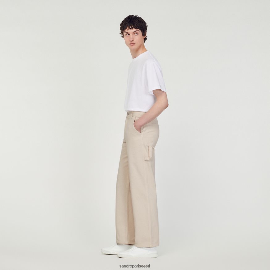 Sandro Paris kehakate mehed puusepa püksid BN4RF760 ekru