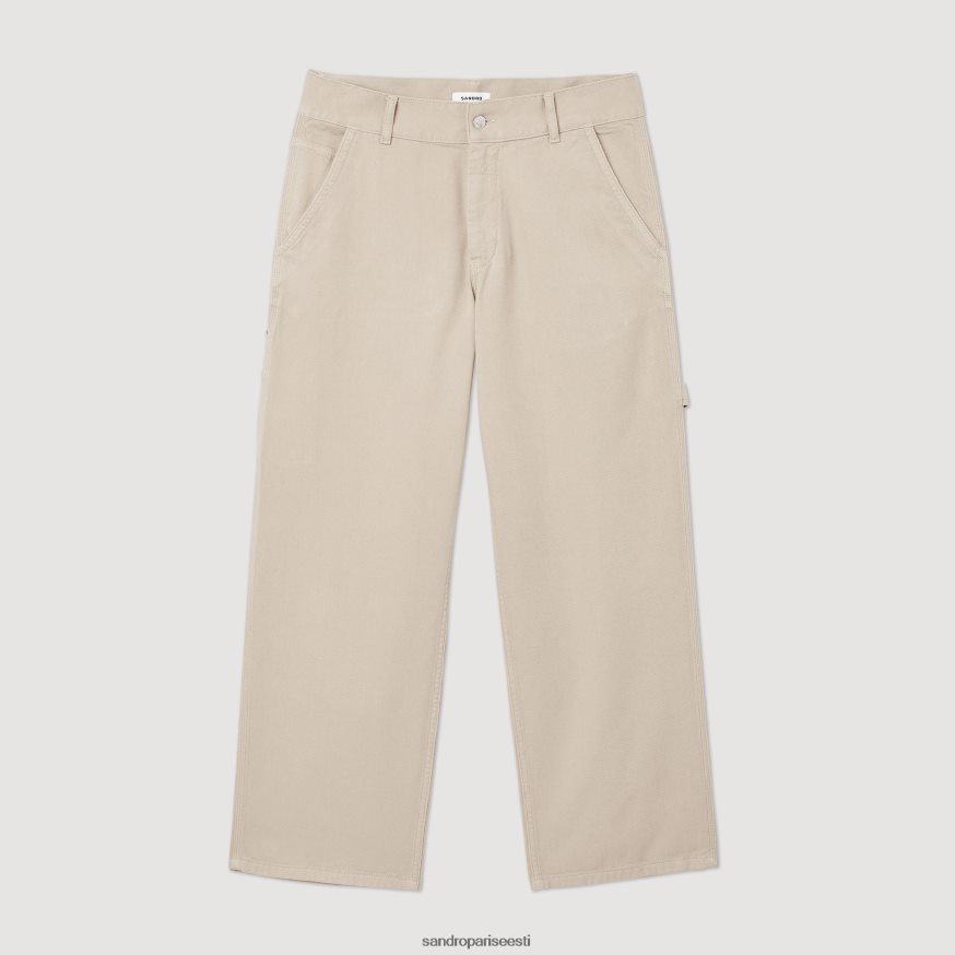 Sandro Paris kehakate mehed puusepa püksid BN4RF760 ekru