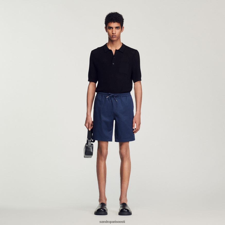 Sandro Paris kehakate mehed puuvillased lühikesed püksid BN4RF772 sinine