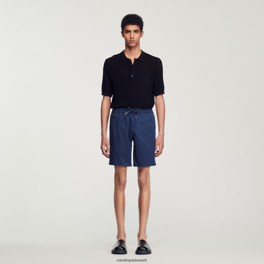 Sandro Paris kehakate mehed puuvillased lühikesed püksid BN4RF772 sinine