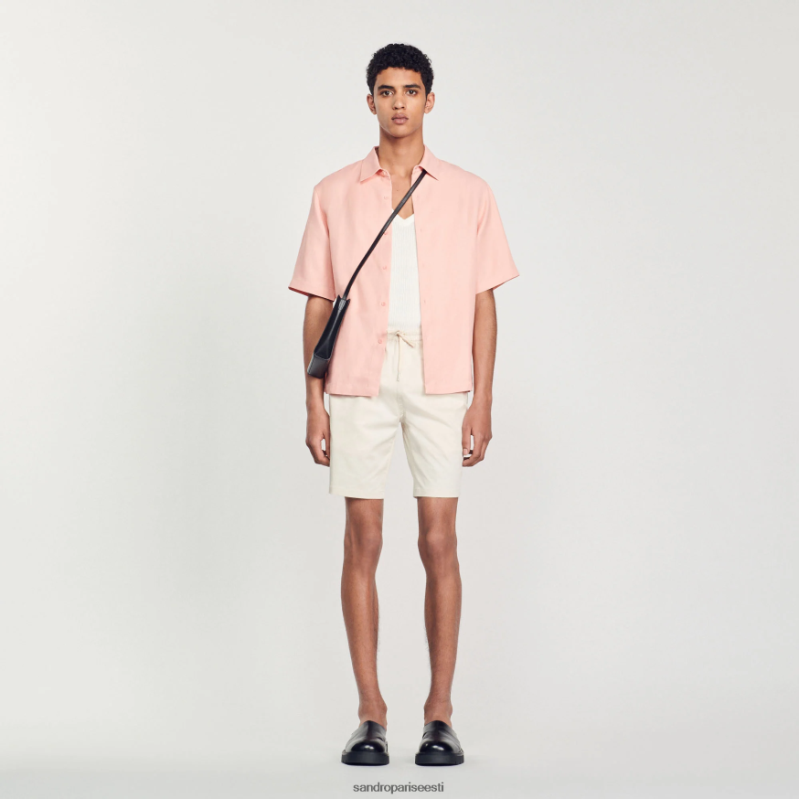 Sandro Paris kehakate mehed puuvillased lühikesed püksid BN4RF774 ekru