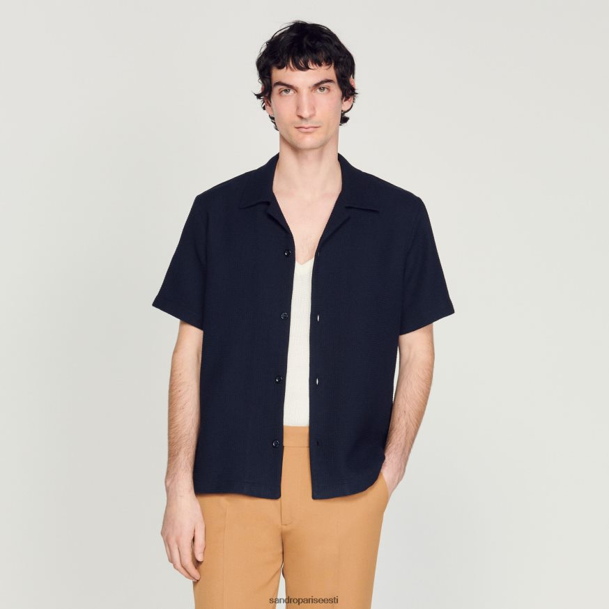 Sandro Paris kehakate mehed kärgstruktuuriga särk BN4RF641 mereväe sinine