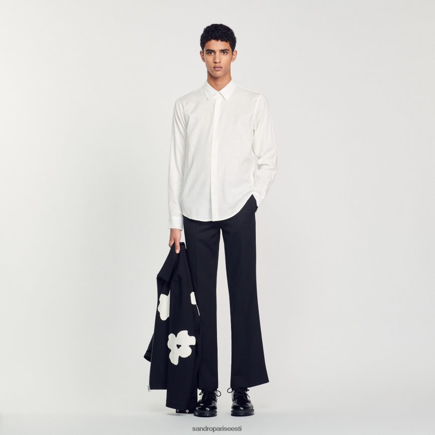 Sandro Paris kehakate mehed klassikaline särk BN4RF756 valge