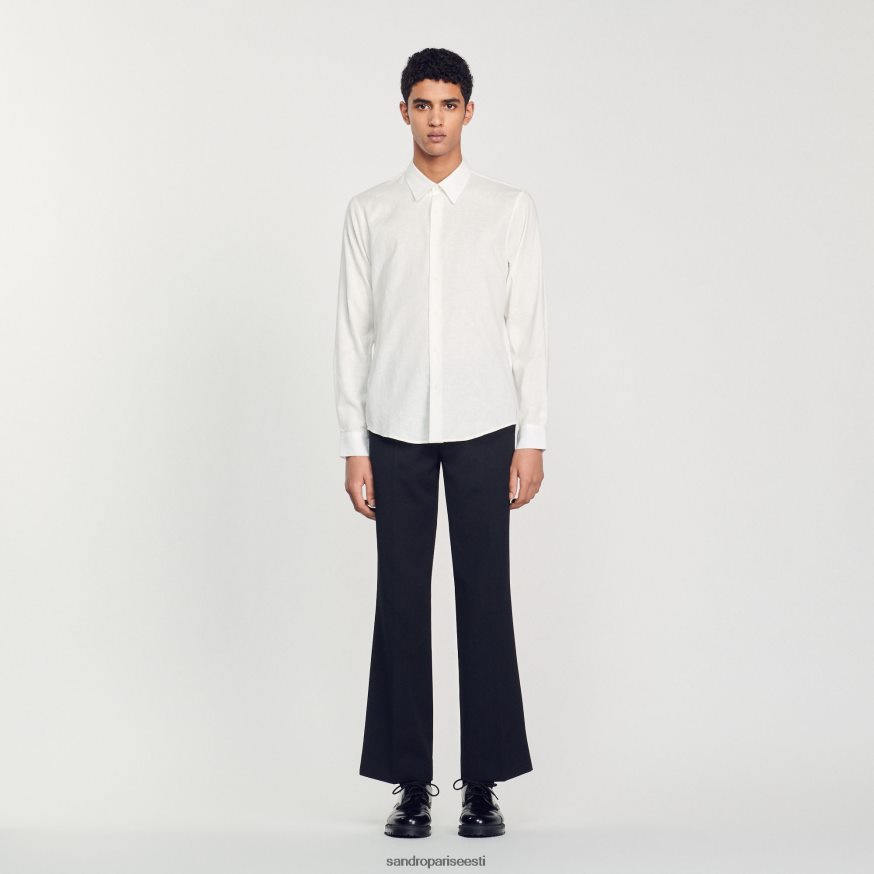 Sandro Paris kehakate mehed klassikaline särk BN4RF756 valge