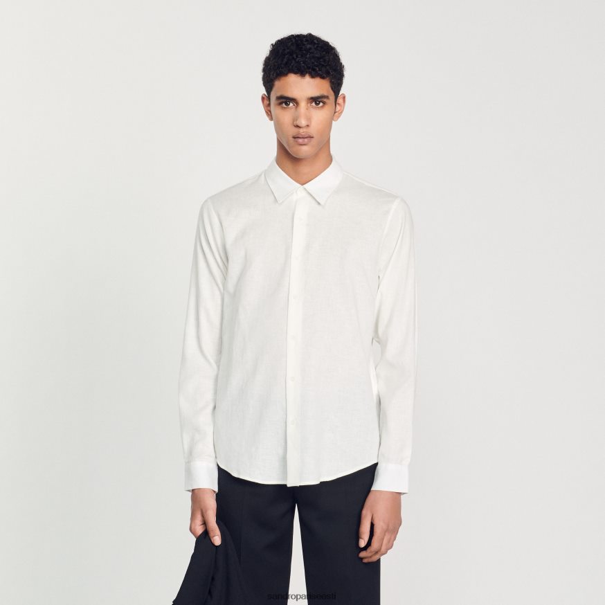 Sandro Paris kehakate mehed klassikaline särk BN4RF756 valge