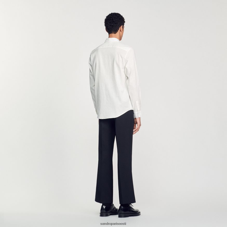 Sandro Paris kehakate mehed klassikaline särk BN4RF756 valge