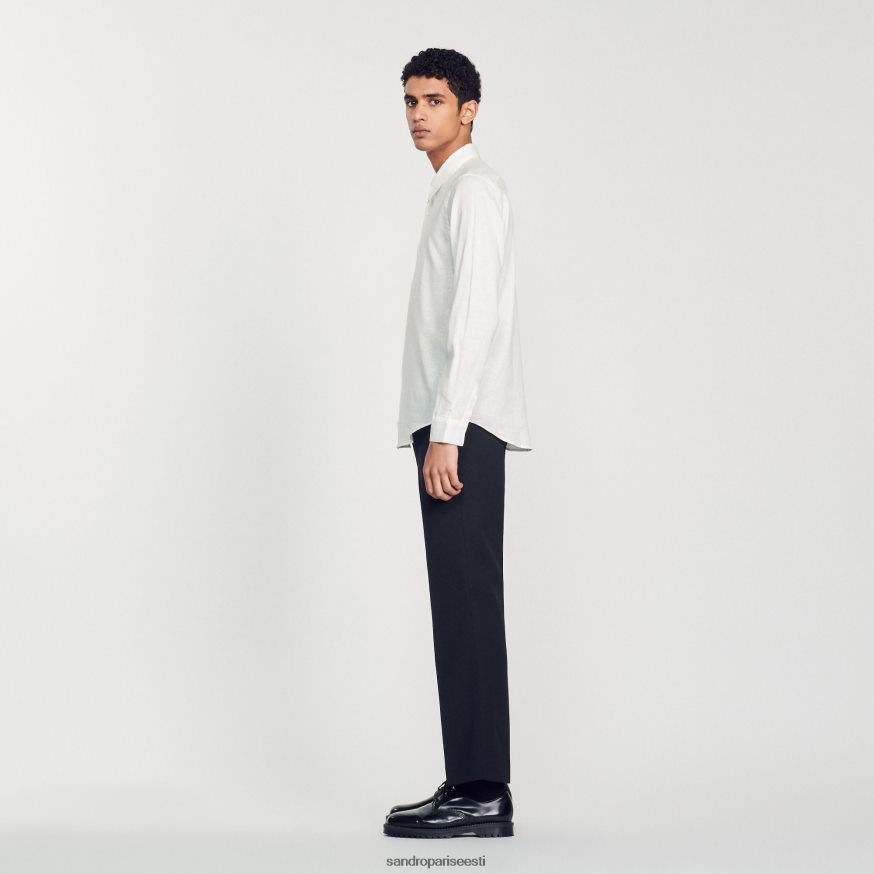 Sandro Paris kehakate mehed klassikaline särk BN4RF756 valge