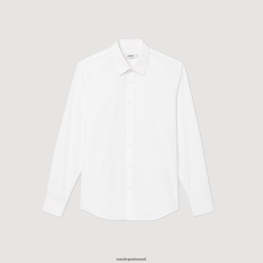 Sandro Paris kehakate mehed klassikaline särk BN4RF756 valge