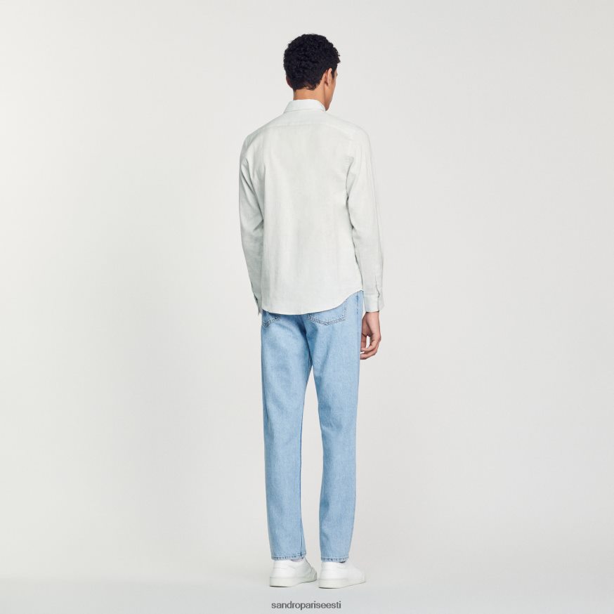 Sandro Paris kehakate mehed klassikaline särk BN4RF778 helesinine