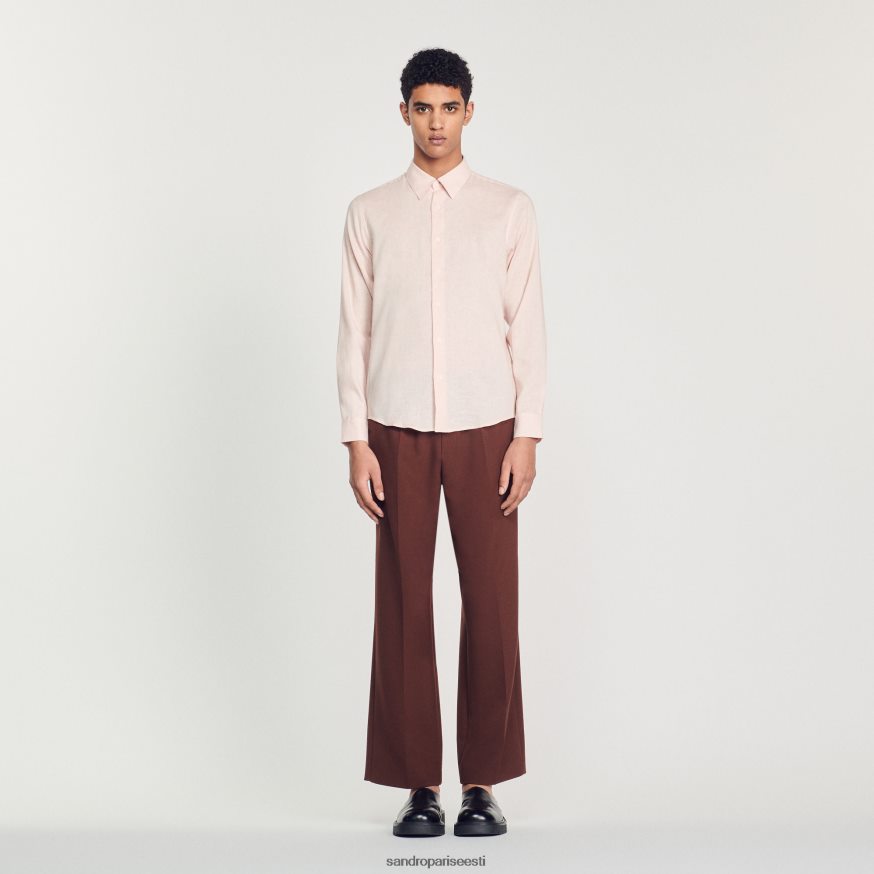 Sandro Paris kehakate mehed klassikaline särk BN4RF822 heleroosa