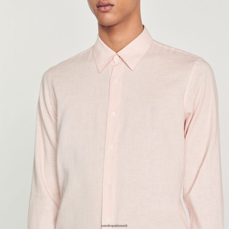 Sandro Paris kehakate mehed klassikaline särk BN4RF822 heleroosa