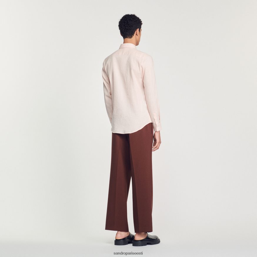 Sandro Paris kehakate mehed klassikaline särk BN4RF822 heleroosa