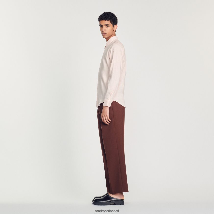 Sandro Paris kehakate mehed klassikaline särk BN4RF822 heleroosa