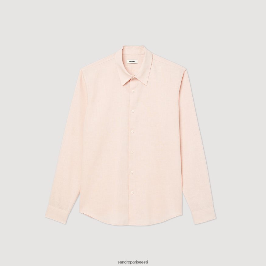 Sandro Paris kehakate mehed klassikaline särk BN4RF822 heleroosa