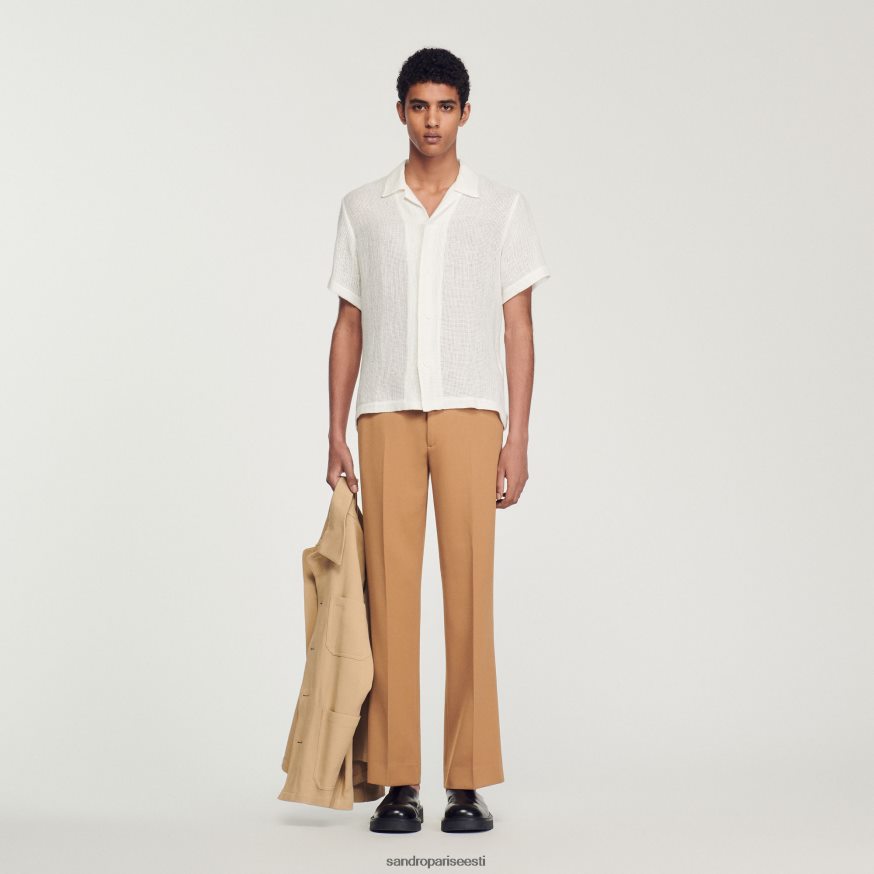 Sandro Paris kehakate mehed lühikeste varrukatega särk BN4RF595 ekru