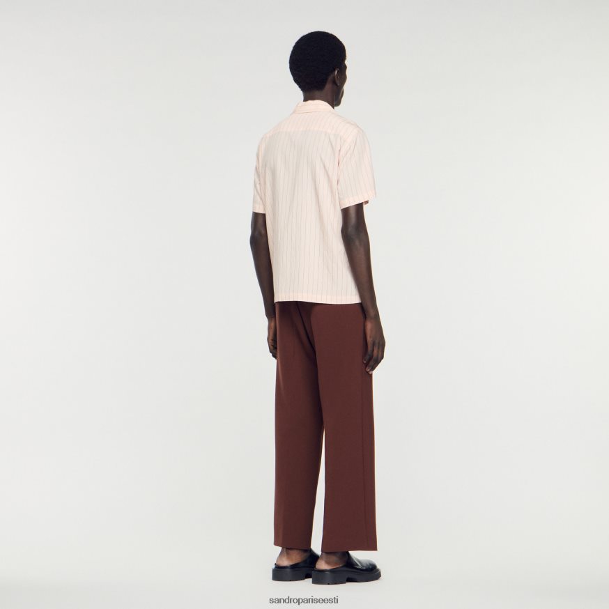 Sandro Paris kehakate mehed lühikeste varrukatega särk BN4RF783 heleroosa