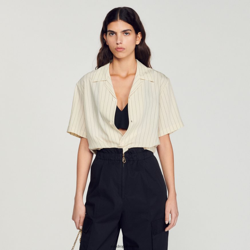 Sandro Paris kehakate mehed lühikeste varrukatega särk BN4RF784 beež